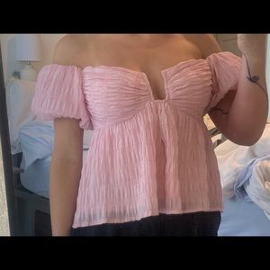 ASTR the Label pink puff top